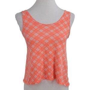 Ivivva Lululemon Girls 10 Neon Orange White High Lo Tank Top